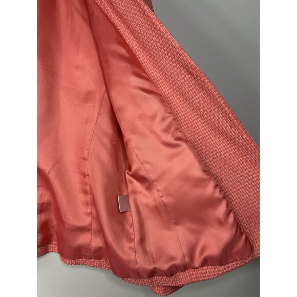 Talbots Blazer Jacket Women 12 Tweed Orange Lined Career Classic Preppy 2 Button - Picture 5 of 9